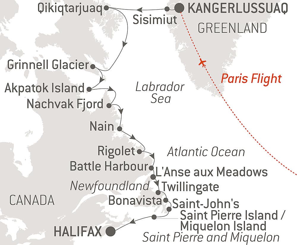 Wilderness from Greenland to the East Coast of Canada