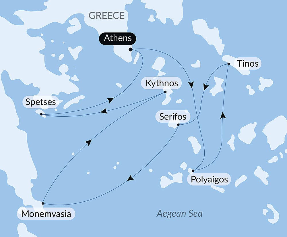 The Cyclades, in the Wake of Le Ponant null