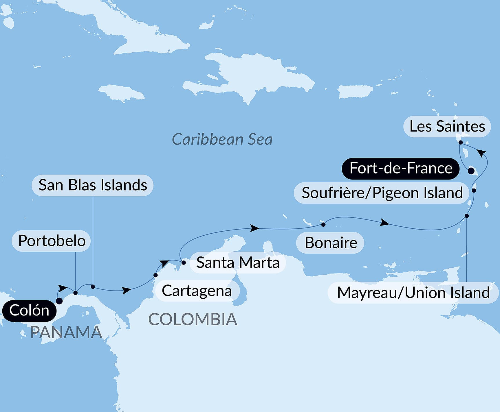 Panama, Colombia & Caribbean Islands